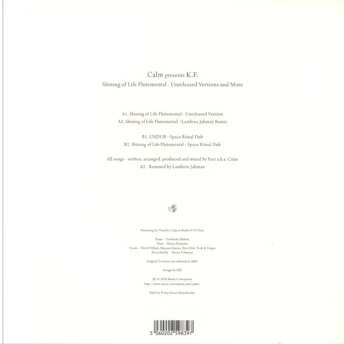 Back cover — CALM presents KF — Shining Of Life Flutemental: Unreleased Versions & More
