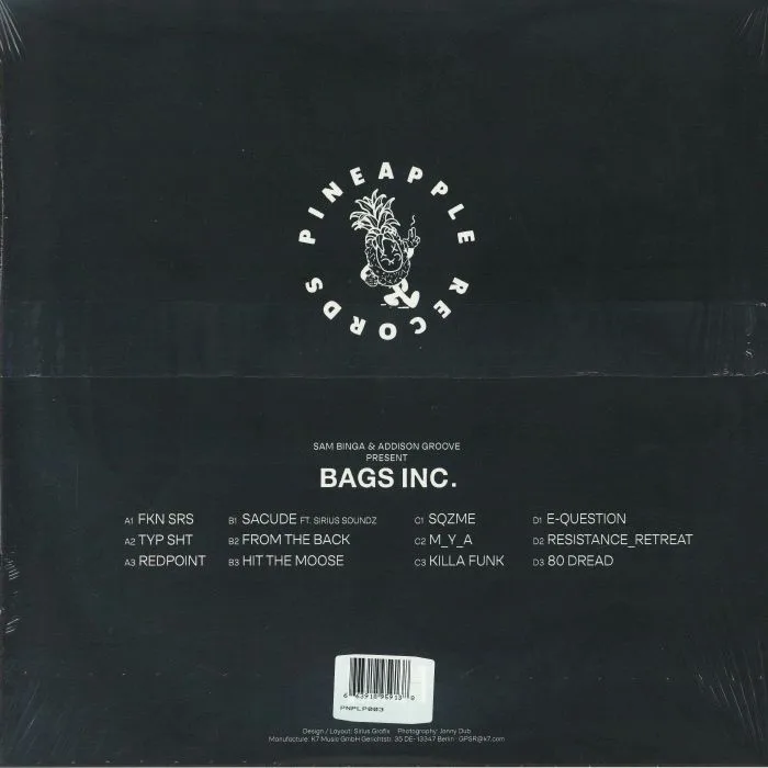 Back cover — Sam BINGA / ADDISON GROOVE — Bags Inc
