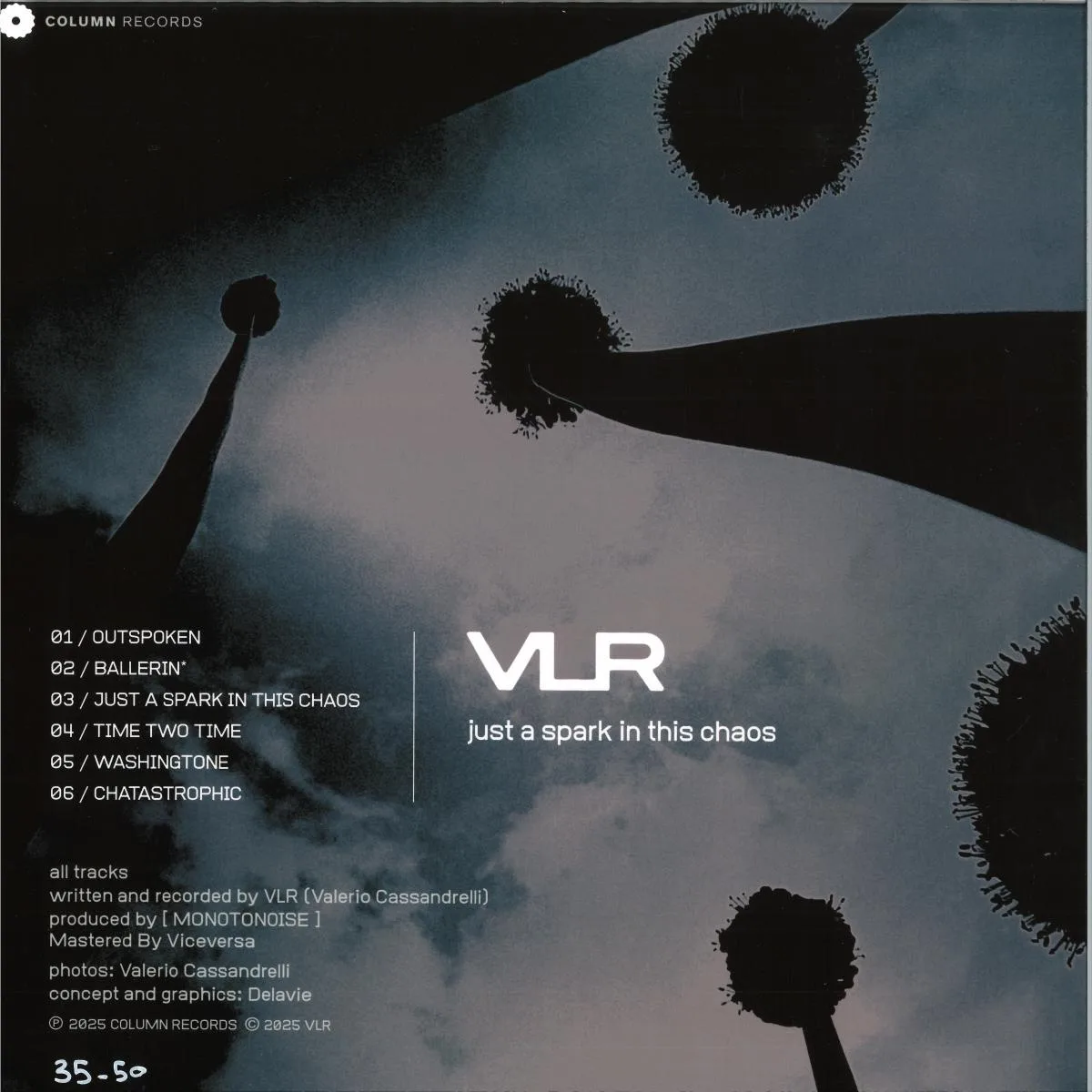 Обратная сторона обложки — VLR - Valerio Cassandrelli — Just A Spark In This Chaos LP