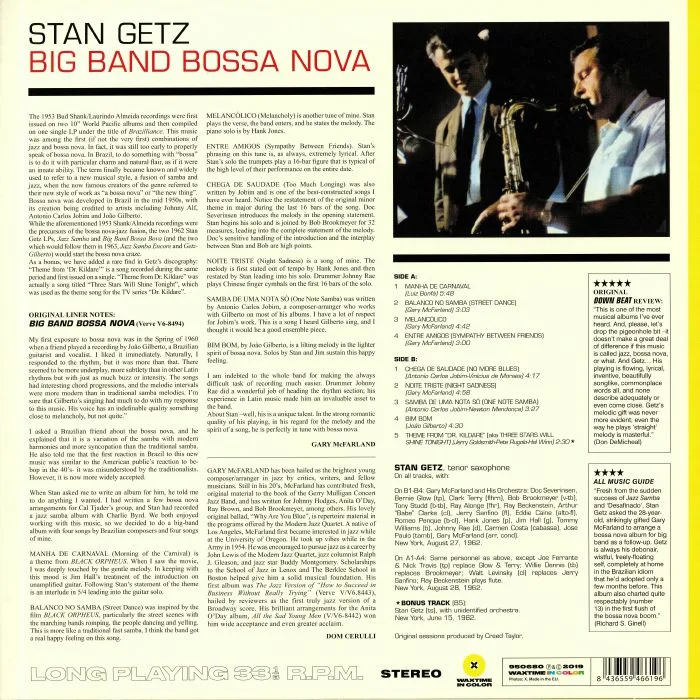 Обратная сторона обложки — Stan GETZ — Big Band Bossa Nova