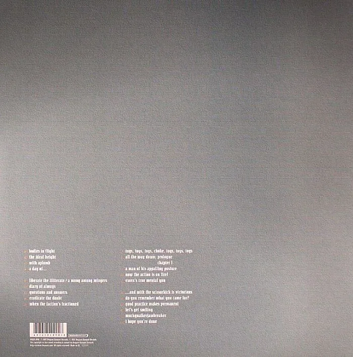 Back cover — BIFFY CLYRO — The Vertigo Of Bliss