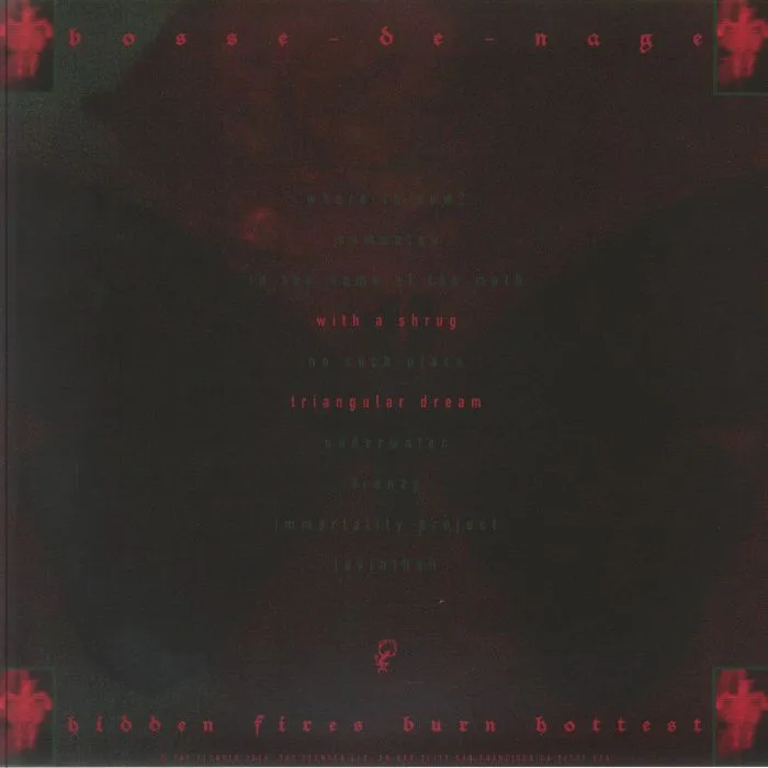Back cover — BOSSE DE NAGE — Hidden Fires Burn Hottest