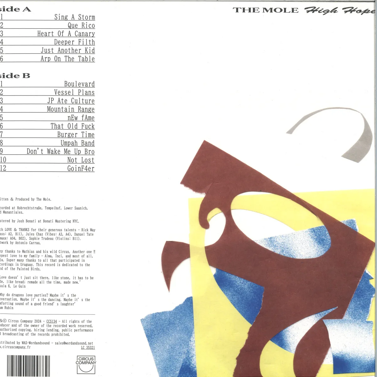Обратная сторона обложки — The Mole — High Hopes (LP)