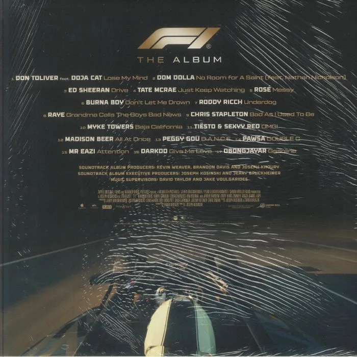 Обратная сторона обложки — VARIOUS — F1: The Album (Soundtrack)