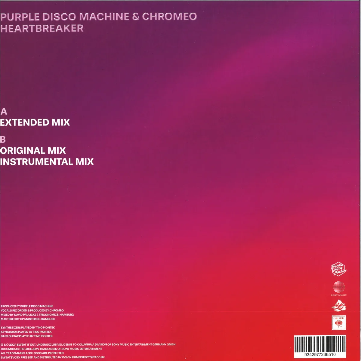Обратная сторона обложки — Purple Disco Machine / Chromeo — Heartbreaker