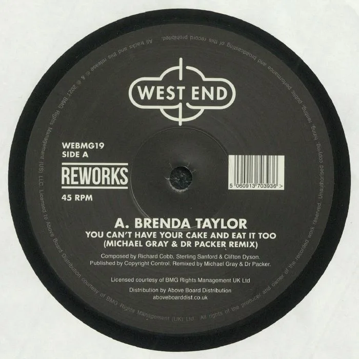 Front cover — Brenda TAYLOR / NYC PEECH BOYS — You Can't Have Your Cake & Eat It Too