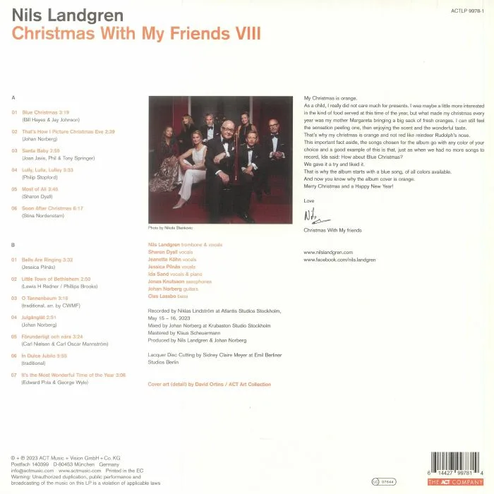 Обратная сторона обложки — Nils LANDGREN / VARIOUS — Christmas With My Friends VIII