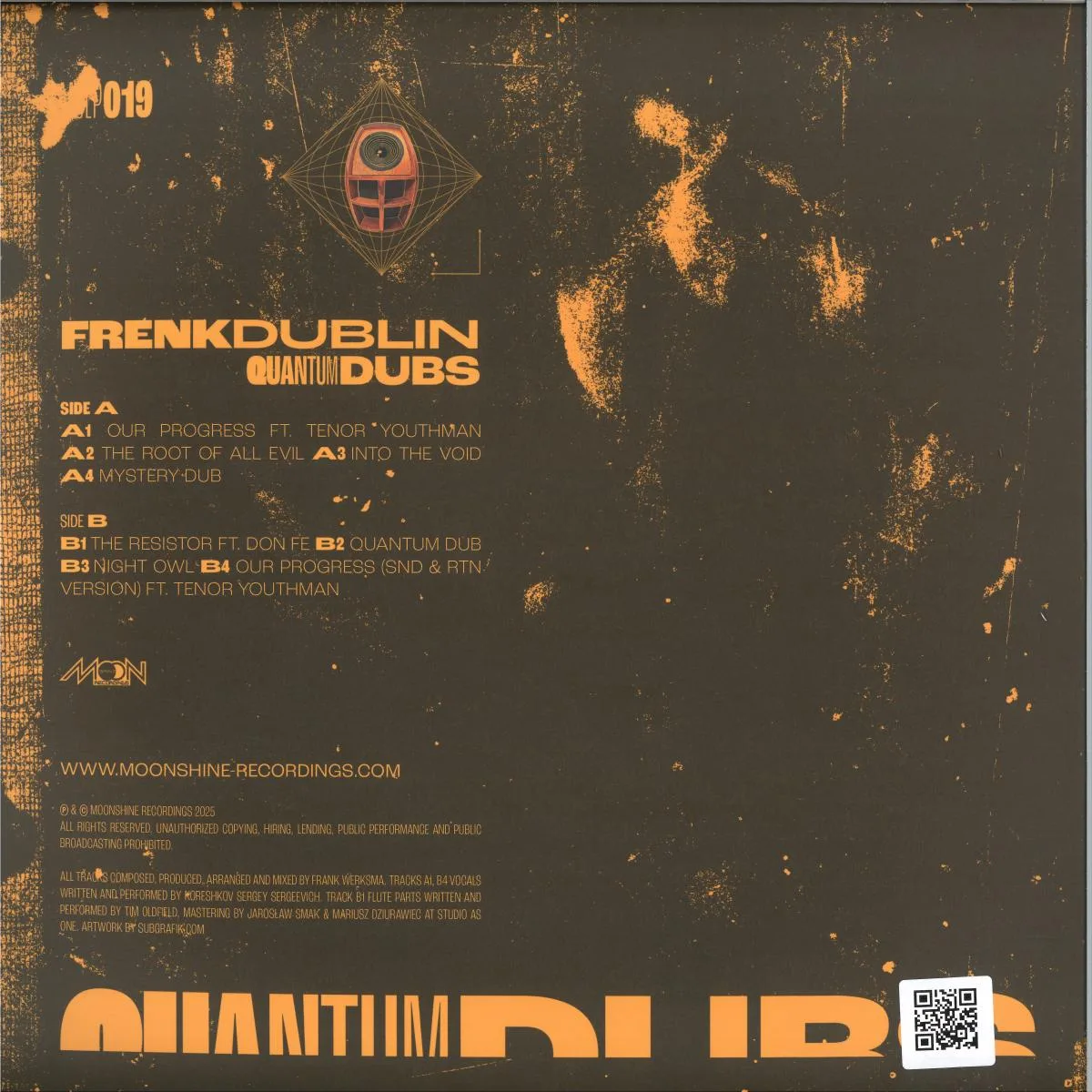Обратная сторона обложки — Frenk Dublin — Quantum Dubs LP