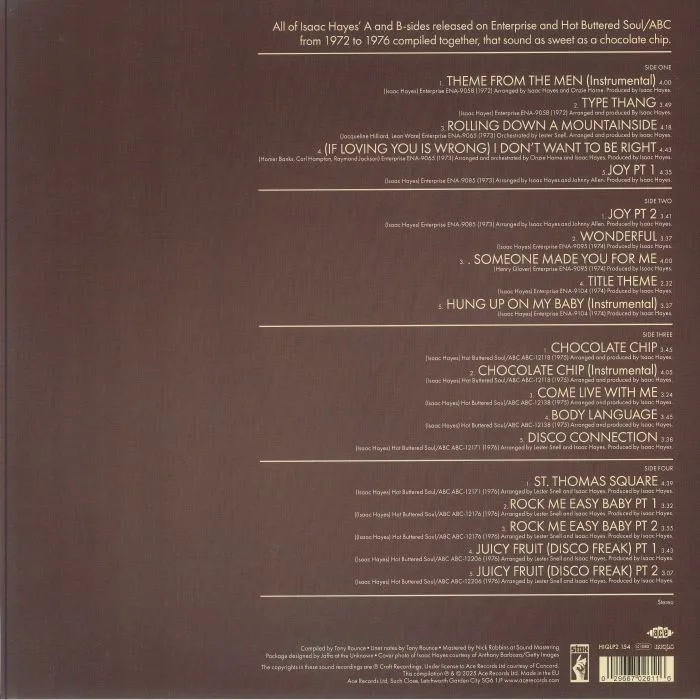 Back cover — Isaac HAYES — Hot Buttered Singles Volume 2: 1972-1976