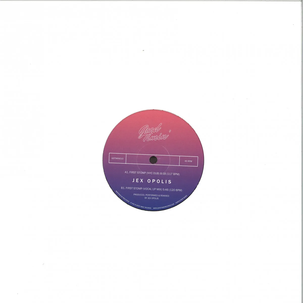 Обратная сторона обложки — Jex Opolis — First Stomp (Remixes)
