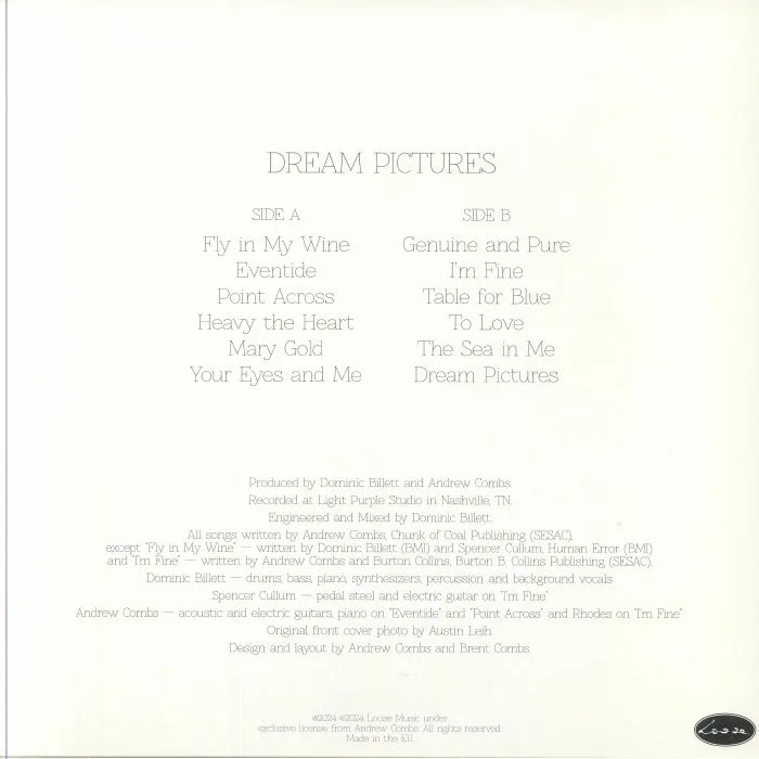 Back cover — Andrew COMBS — Dream Pictures
