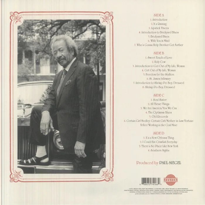 Обратная сторона обложки — Allen TOUSSAINT — Songbook