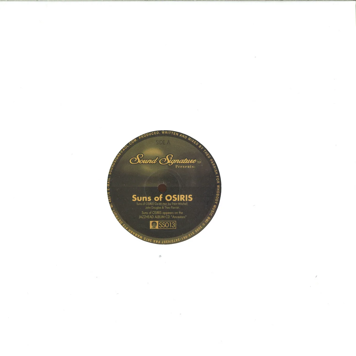 Back cover — Theo Parrish — Suns Of Osiris