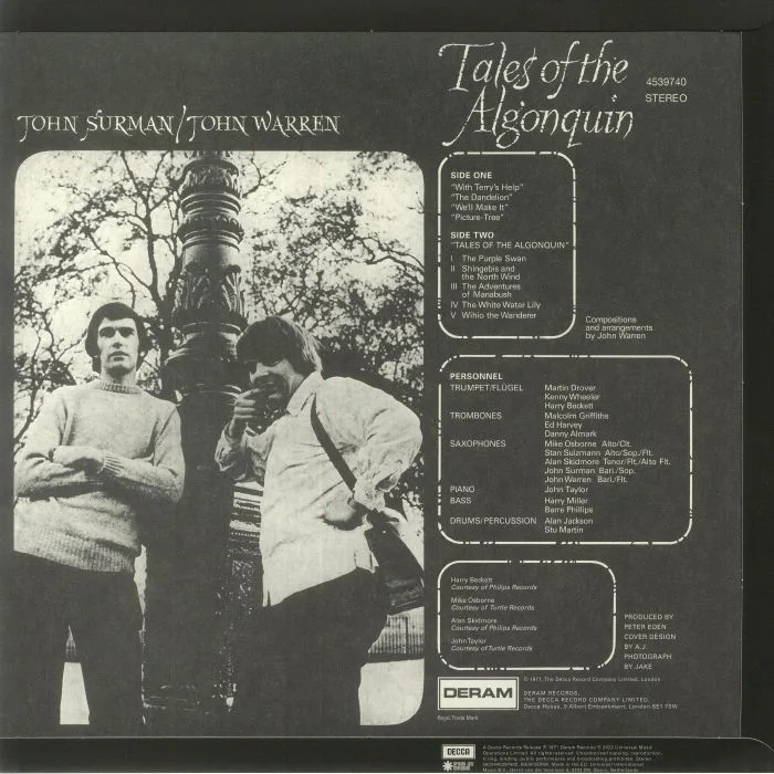 Обратная сторона обложки — John SURMAN / JOHN WARREN — Tales Of The Algonquin (British Jazz Explosion Series)