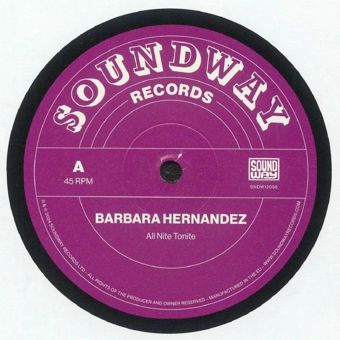 Лицевая сторона обложки — Barbara HERNANDEZ — All Nite Tonite