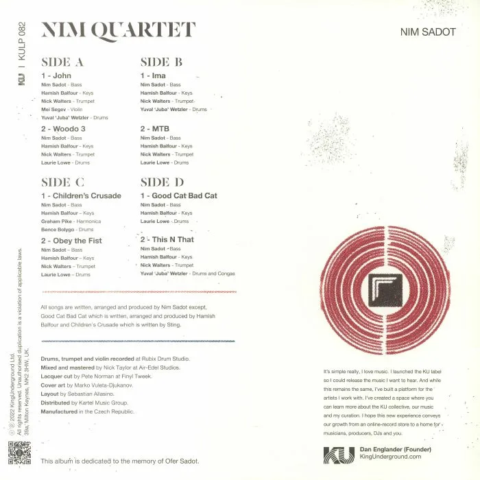 Обратная сторона обложки — Nim SADOT — Nim Quartet