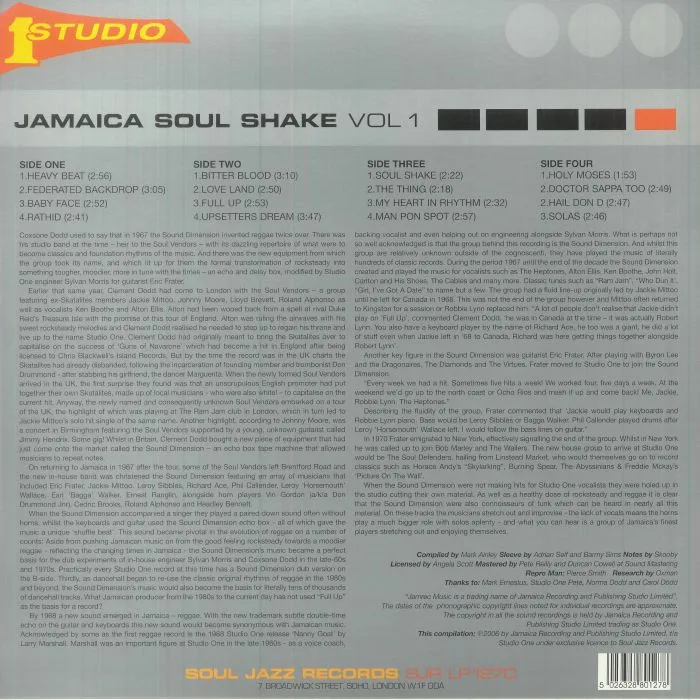 Обратная сторона обложки — SOUND DIMENSION — Jamaica Soul Shake Vol 1