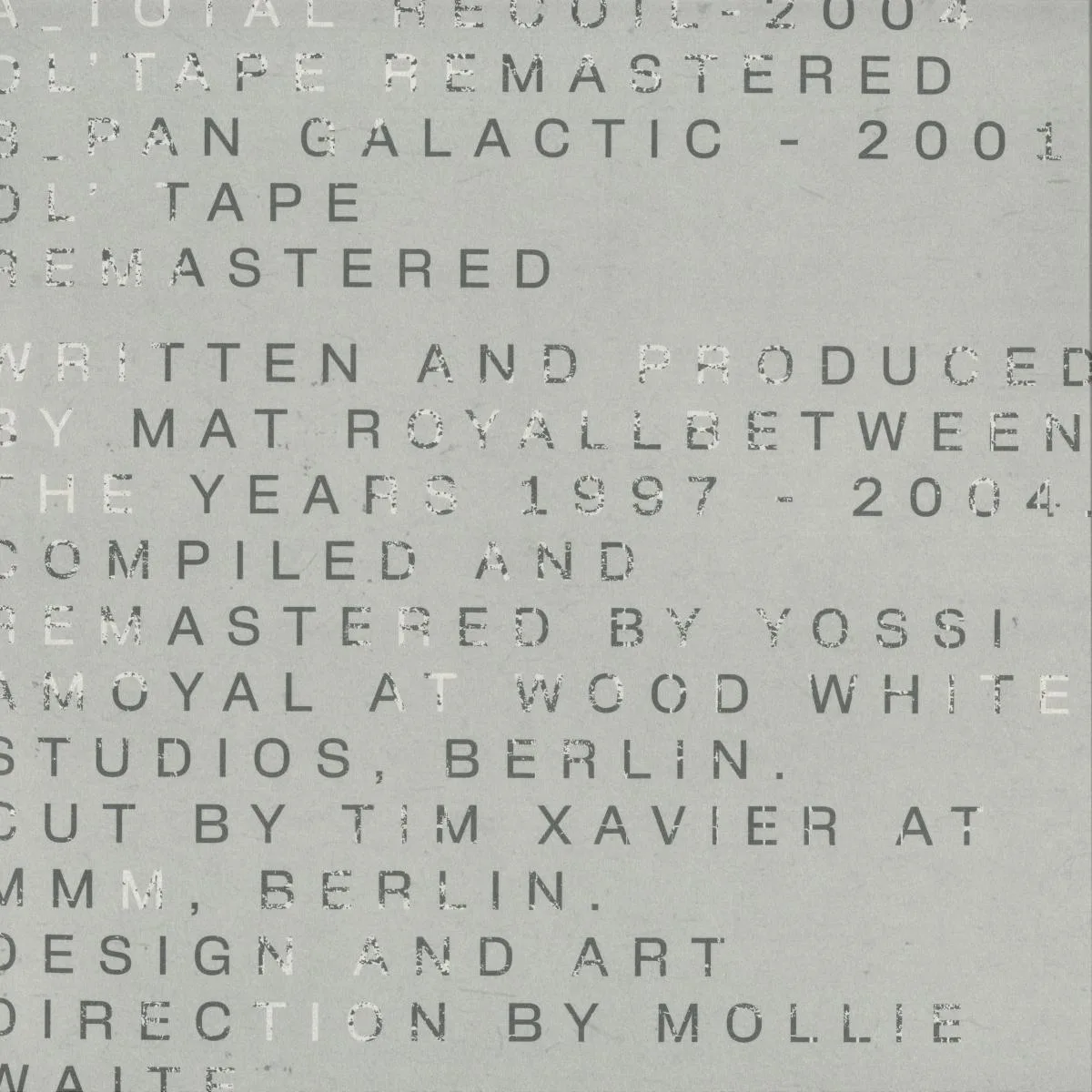 Back cover — Dexter — Past Moves 3x12"