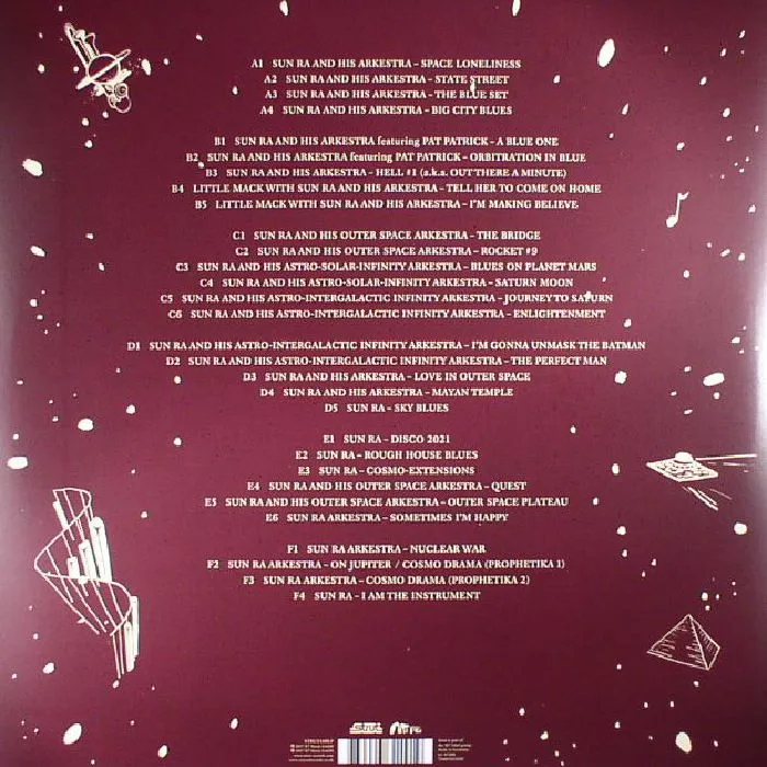 Back cover — SUN RA — Singles: The Definitive 45s Collection Vol 2 1962-1991