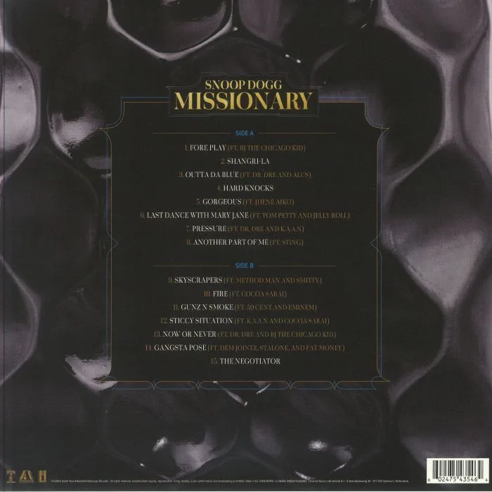 Обратная сторона обложки — SNOOP DOGG — Missionary (Alternate Cover)