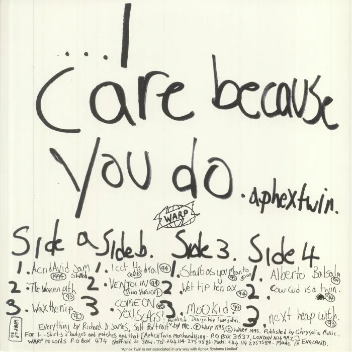 Обратная сторона обложки — APHEX TWIN — I Care Because You Do