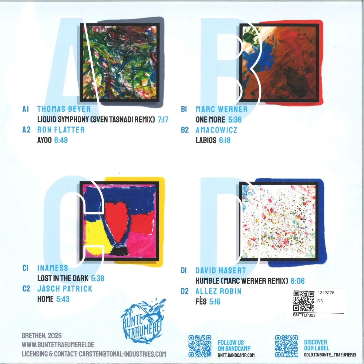 Обратная сторона обложки — Bunte Träumerei — 10 Jahre Compilation LP 2x12"