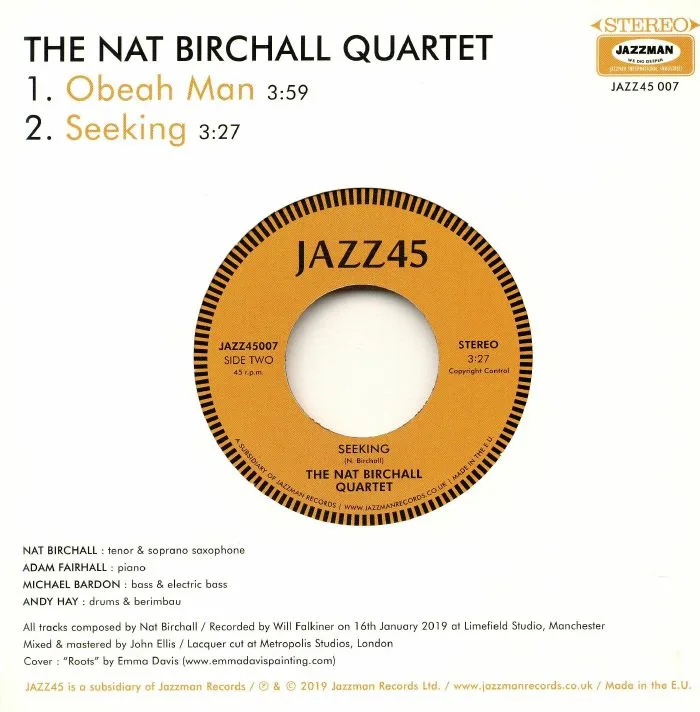 Обратная сторона обложки — The NAT BIRCHALL QUARTET — Obeah Man