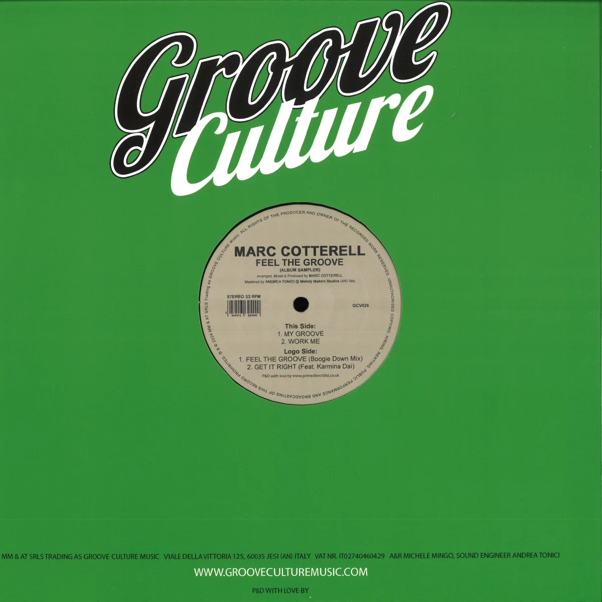 Обратная сторона обложки — Marc Cotterell — Feel The Groove