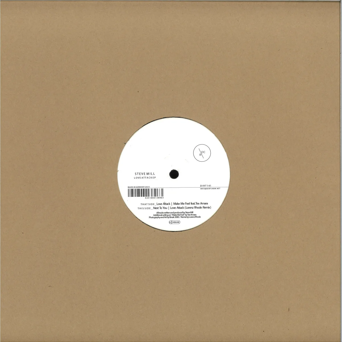 Back cover — Steve Mill — Love Attack EP