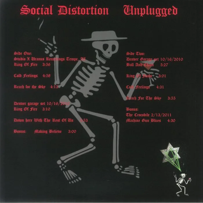 Back cover — SOCIAL DISTORTION — Unplugged