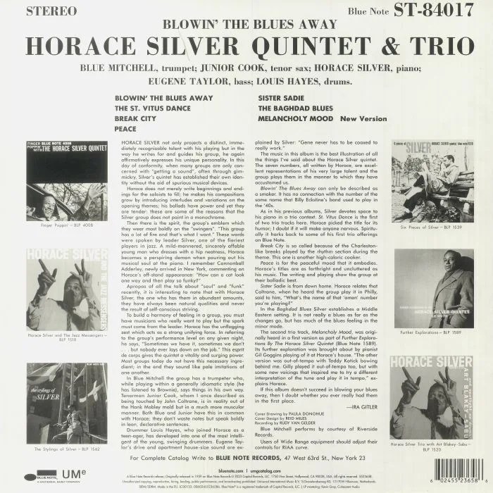 Обратная сторона обложки — Horace SILVER — Blowin' The Blues Away (reissue) (Blue Note Classic Vinyl Series)