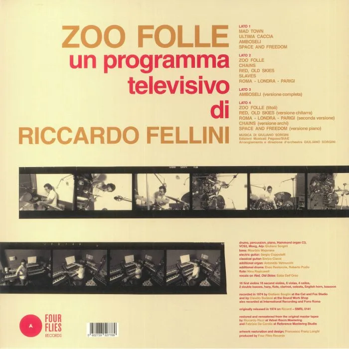 Обратная сторона обложки — Giuliano SORGINI — Zoo Folle (Soundtrack) (Extended Edition)