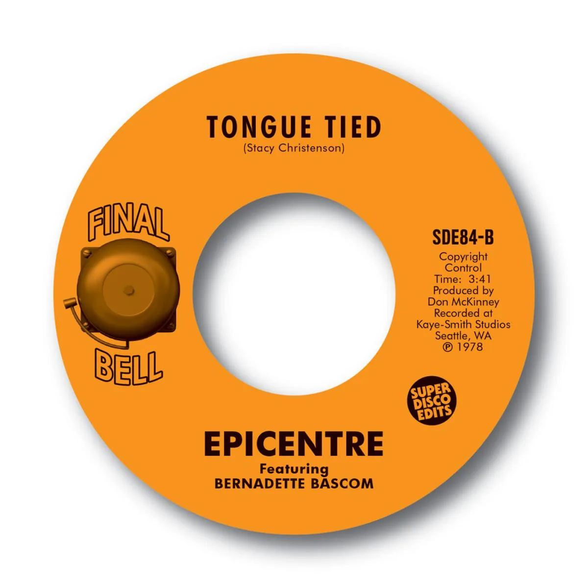 Back cover — Epicentre Feat Bernadette Bascom — Searchin / Tongue Tied (7")