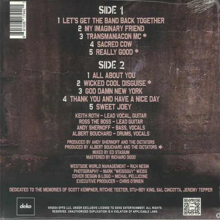 Back cover — The DICTATORS — The Dictators