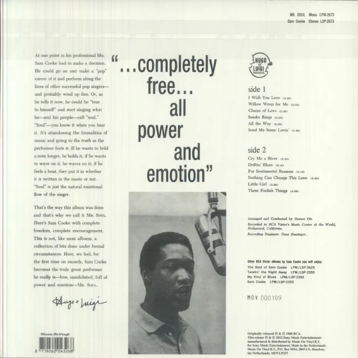 Back cover — Sam COOKE — Mr Soul