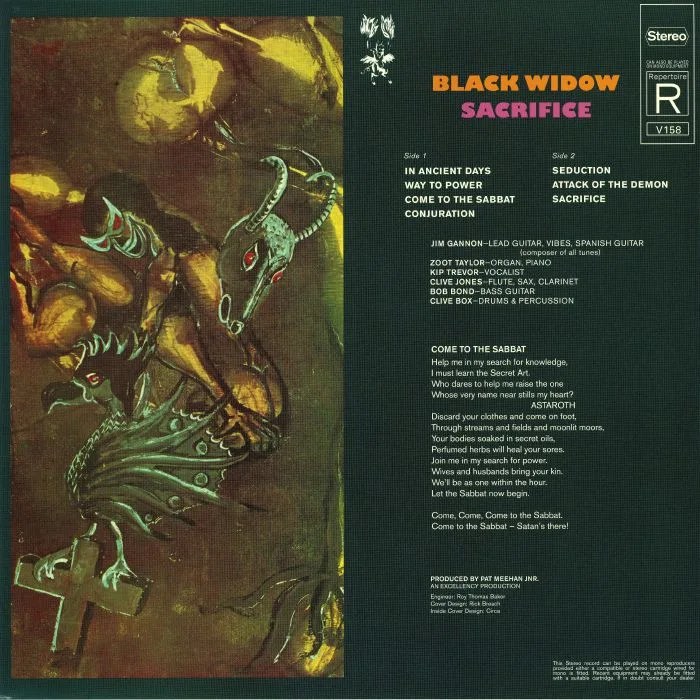 Back cover — BLACK WIDOW — Sacrifice