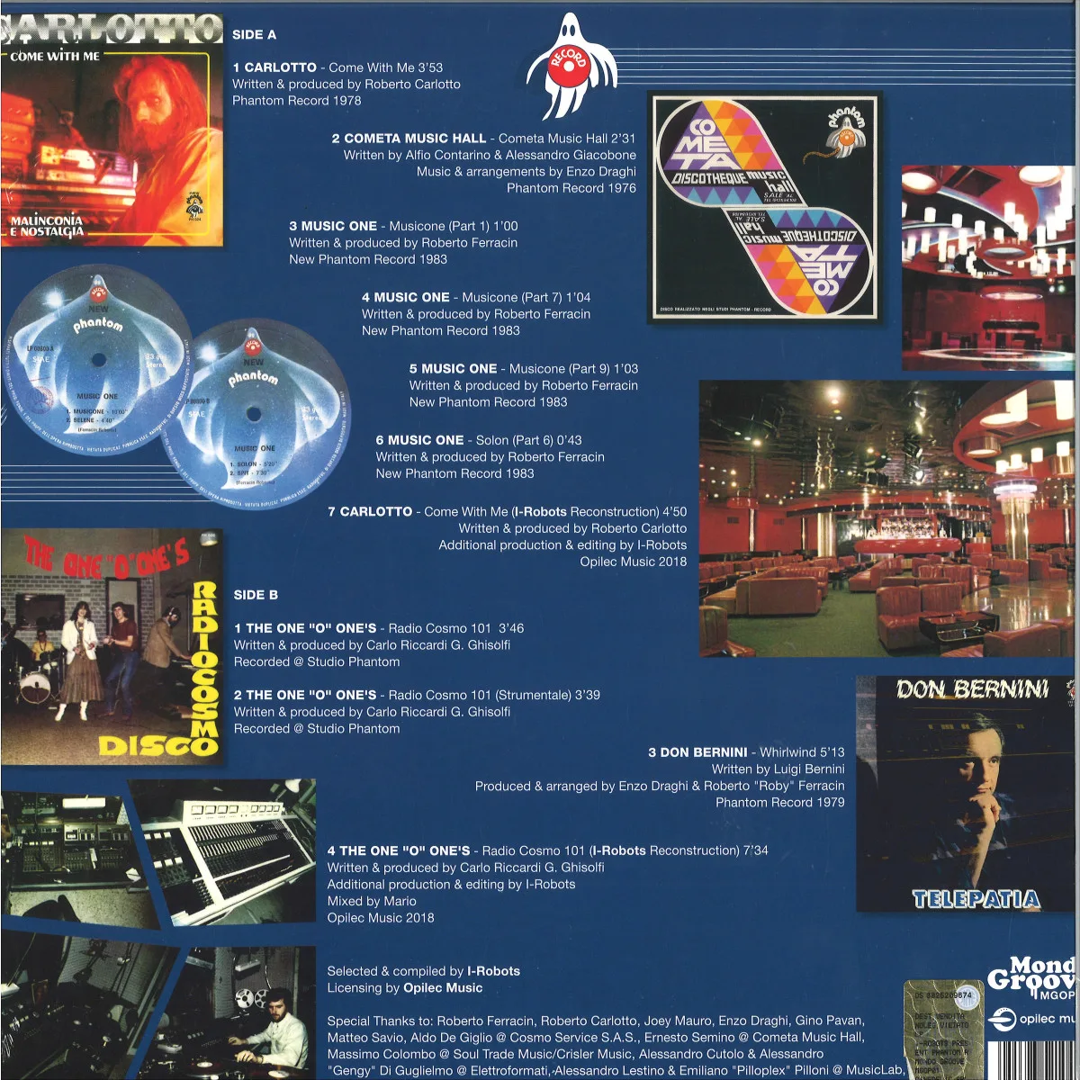 Back cover — Various — I-robots Present Phantom Records LP
