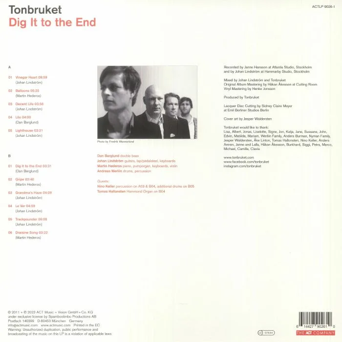 Back cover — TONBRUKET — Dig It To The End