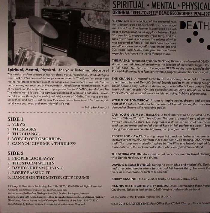 Back cover — DEATH — Spiritual Mental Physical