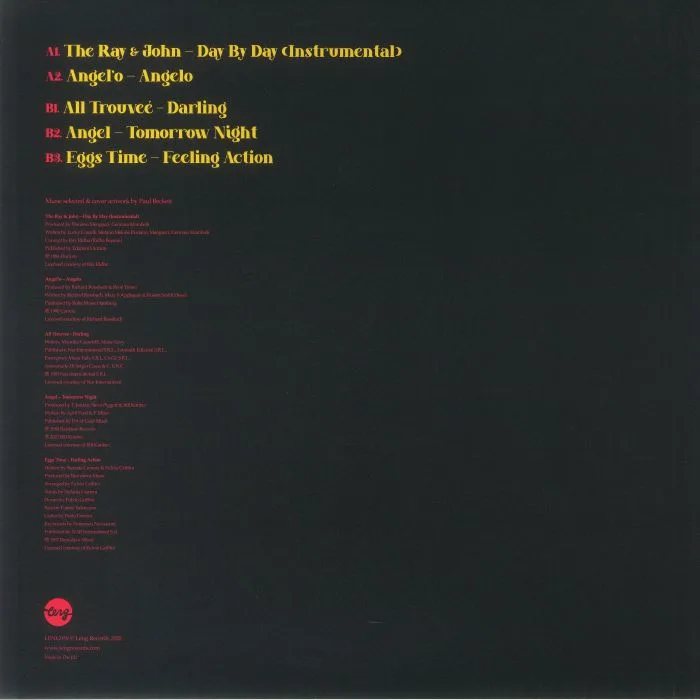 Back cover — RAY & JOHN, The / ANGEL'O / ALL TROUVEE / ANGEL / EGGS TIME — LENG 059