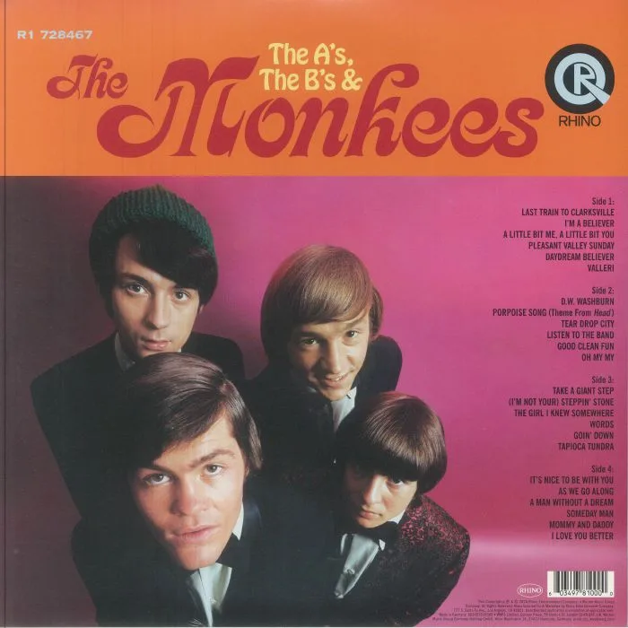 Back cover — The MONKEES — The A's The B's & The Monkees (Start Your Ear Off Right 2026)