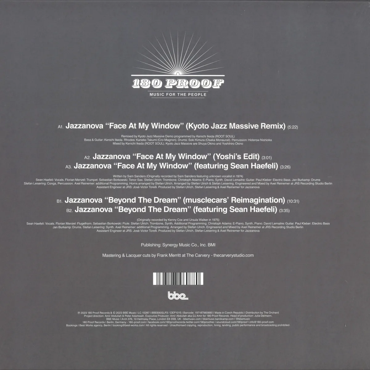 Back cover — Jazzanova — Face at My Window