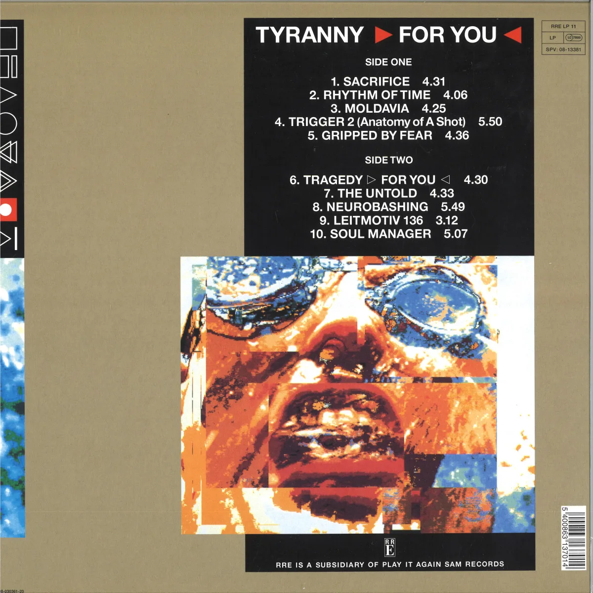 Обратная сторона обложки — Front 242 — TYRANNY >FOR YOU<