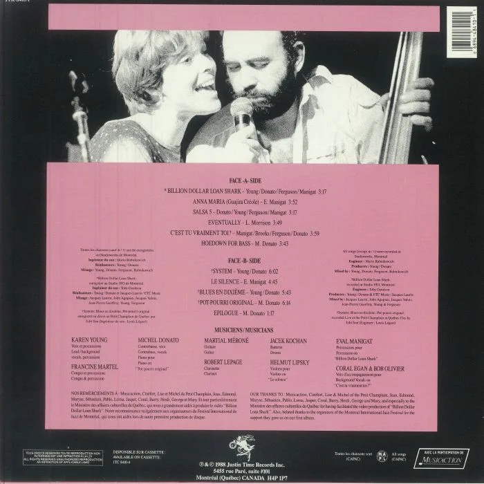 Back cover — Karen YOUNG / MICHEL DONATO — Contredanse