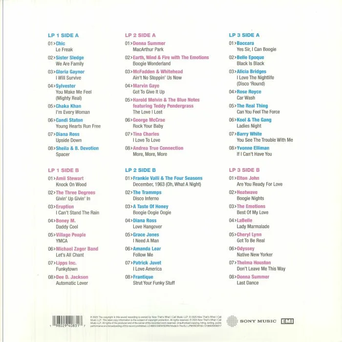 Обратная сторона обложки — VARIOUS — NOW That's What I Call An Era Disco: 1973-1980