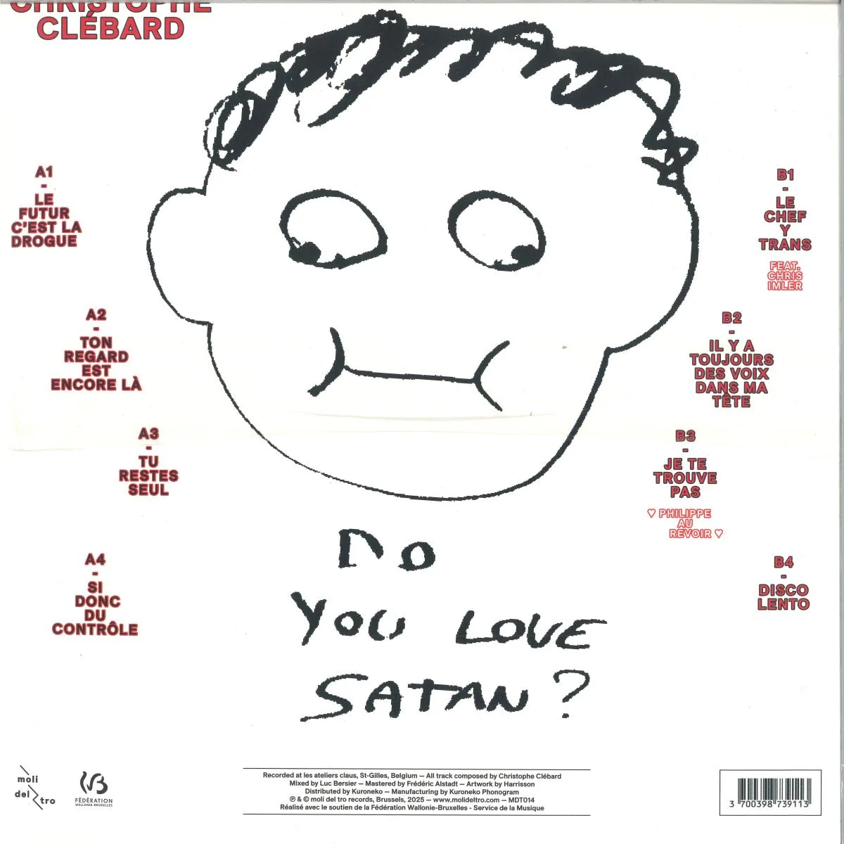 Обратная сторона обложки — Christophe Clébard — Le futur c'est la drogue LP