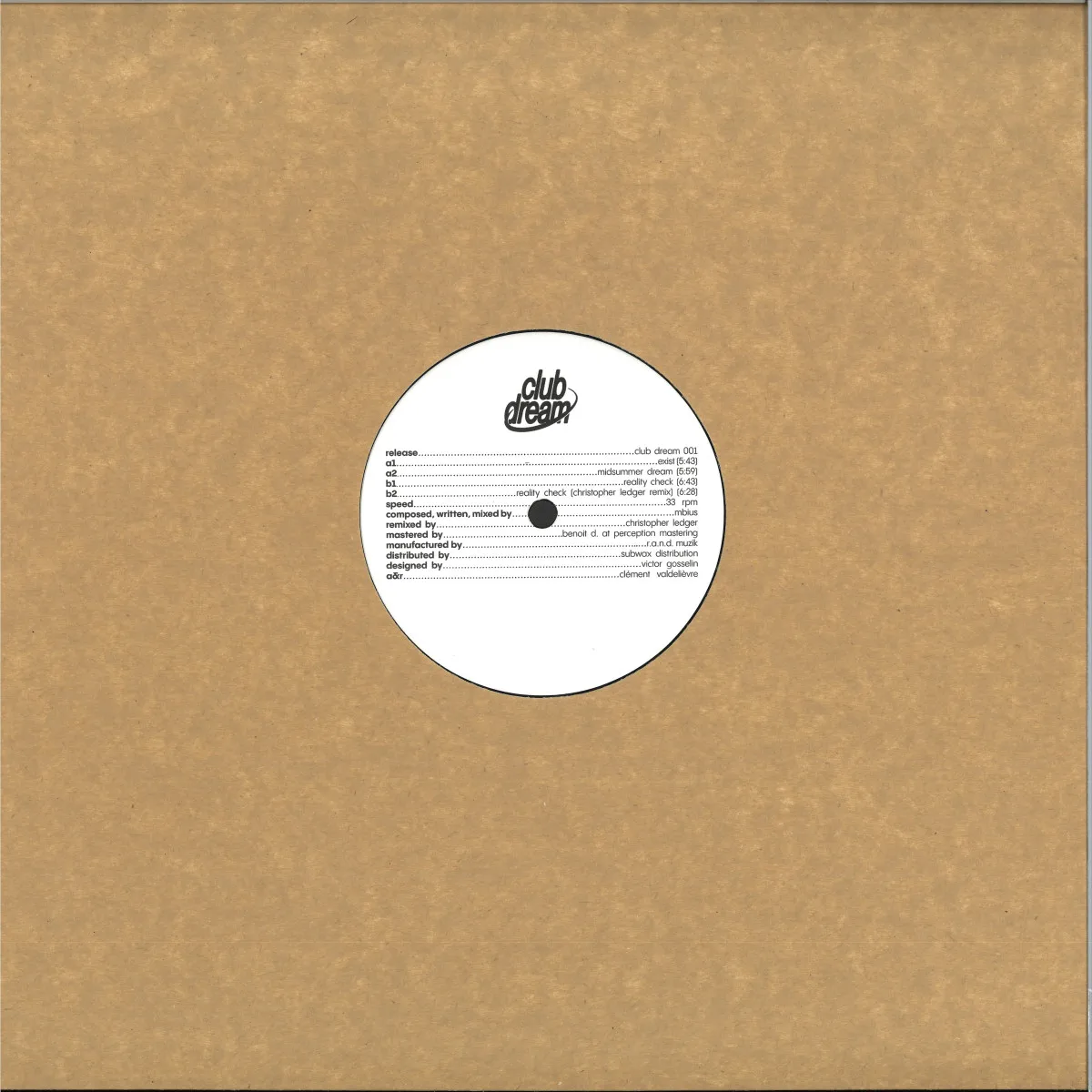 Back cover — Mbius — Club Dream 001