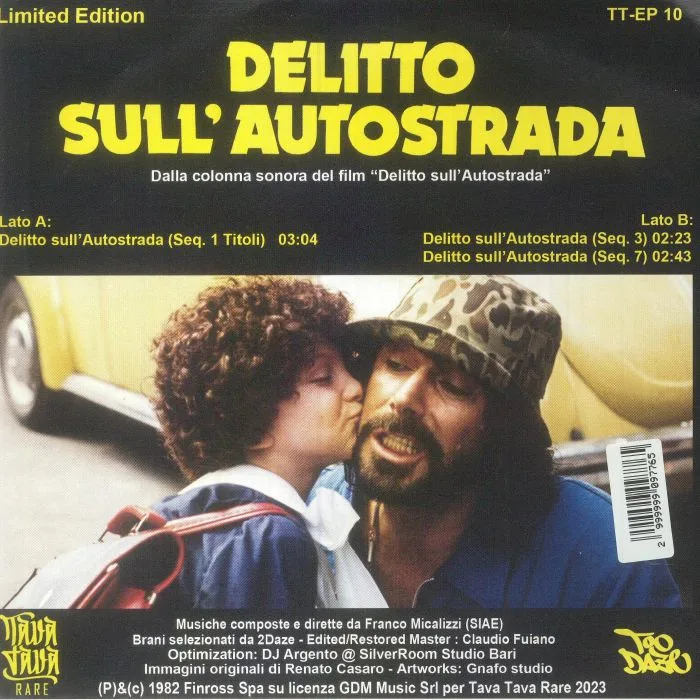 Обратная сторона обложки — Franco MICALIZZI — Delitto Sull'autostrada (Soundtrack)