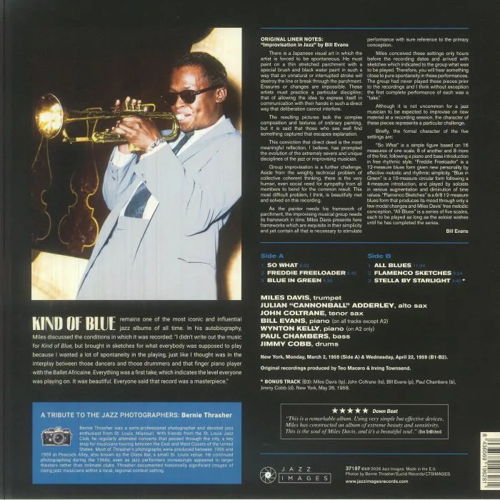 Обратная сторона обложки — Miles DAVIS — Kind Of Blue