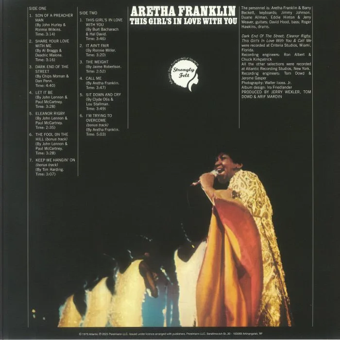Обратная сторона обложки — Aretha FRANKLIN — This Girl's In Love With You